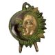 Solid Brass Patina Sculpture Sun Moon Two Wall Hooks