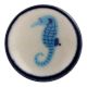 Turquoise Seahorse Flat Ceramic Wine Stopper