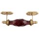 Purple Cut Glass Golden Small Door Handle