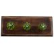 Olive Green Interior Cut Glass Wooden Hooks