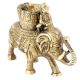 Brass Elephant with Mahawat Statue