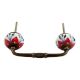 Red Flower Ceramic Bridge Handle