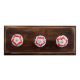 Red Flower Ceramic Wooden Hooks
