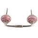 White Pink Leaf Ceramic Bridge Handle