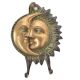 Brass Sun Moon Half Face Wall Hooks