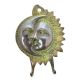 Brass Sun Moon Half Face Wall Hooks with Patina
