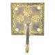 Brass Square Block with Floral Design Single Wall Hooks