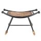 Wooden Wrought Iron Boat Shaped Stool