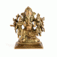 Ganesha with Consorts Riddhi and Siddhi Brass Statue