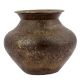 Engraved Leaves and Flower Bronze Holy Water Pot
