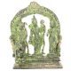 Brass Patina Ram Darbar Statue with Ram, Sita, Laxman & Hanuman