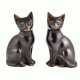 Brass Two Black Cat Figurines