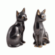 Brass Two Black Cat Figurines