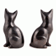 Brass Two Black Cat Figurines