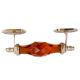 Amber Cut Glass Silver Small Door Handle