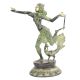 Brass Dancing Lady Statue with Peacock Figurine