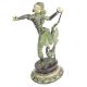 Brass Dancing Lady Statue with Peacock Figurine
