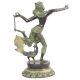 Brass Dancing Lady Statue with Peacock Figurine