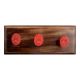 Red Oval Flower Metal Wooden Hooks