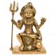 Sitting Brass Statue of Lord Shiva and Trishul Kamandal Dholak