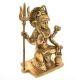 Sitting Brass Statue of Lord Shiva and Trishul Kamandal Dholak