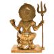 Sitting Brass Statue of Lord Shiva and Trishul Kamandal Dholak