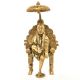 Brass Seated Sai Baba Statue with Chatri