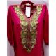 Stiched Cotton Kashmiri Pink Kurti Grass Green Pasley Floral Border