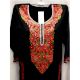 Stiched Black Red Green kashmiri Embroidery Cotton Kurti