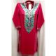 Stitched Pink with Blue Roses Embroidered Cotton Kurti 