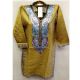 Olive Green Summer Kashmiri Embroidered Long Kurti