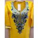 Yellow Summer Kashmiri Embroidered Long Kurti