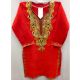 Red Summer Kashmiri Embroidered Long Kurti