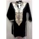 Black Summer Kashmiri Embroidered Long Kurti