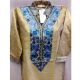 Golden Yellow Summer Kashmiri Embroidered Long Kurti