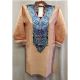 Peach Summer Kashmiri Embroidered Long Kurti