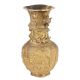 Large Brass Vase with Dragons 37 Cm