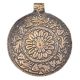 Bronze Circle Pendant with Flower Etched