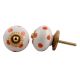 White Orange Polka Ceramic Wardrobe Knob