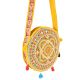 Yellow Hand Embroidered Sling Bag Round Shape