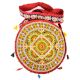 Yellow Hand Embroidered Sling Bag Round Shape