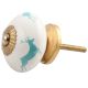 Sea Green Running Rein Deer Pattern Ceramic Drawer Knob Online