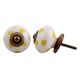 White Yellow Polka Ceramic Furniture Knob