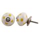 White Yellow Polka Ceramic Furniture Knob