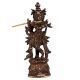 Ornate Brass Krishna Statue With Flute