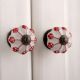 Red Flower Medium Knob
