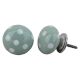 Smoky Green White Polka Ceramic Wardrobe Knob