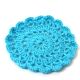 Sky Blue Round Handmade Woolen Coasters Pack Of 6