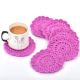Pink Round Handmade Woolen Coasters Pack Of 6