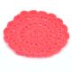 Dark Pink Round Handmade Woolen Coasters Pack Of 6